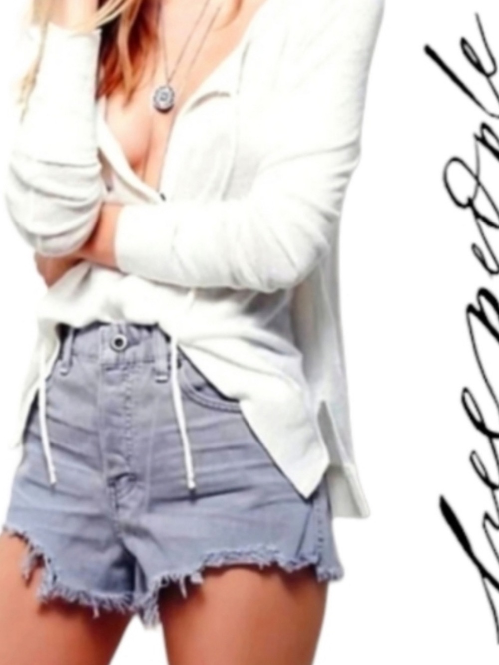 Free People Logan gray denim shorts. Size 29